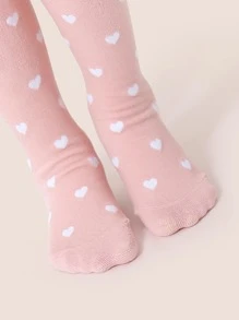 Toddler Girls Heart & Cat Pattern Knee Socks - Pink - View 4