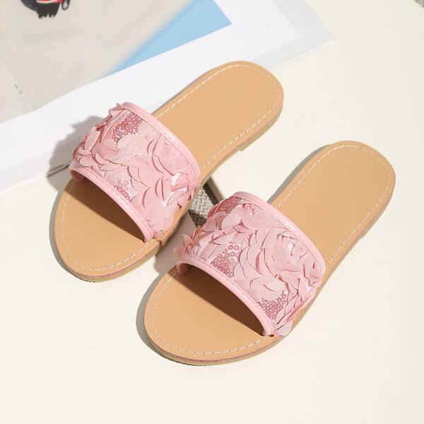 

Toddler Girls Sequin Decor Slides, Pink