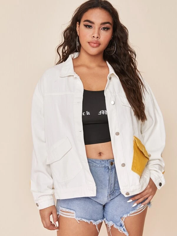 shein white denim jacket