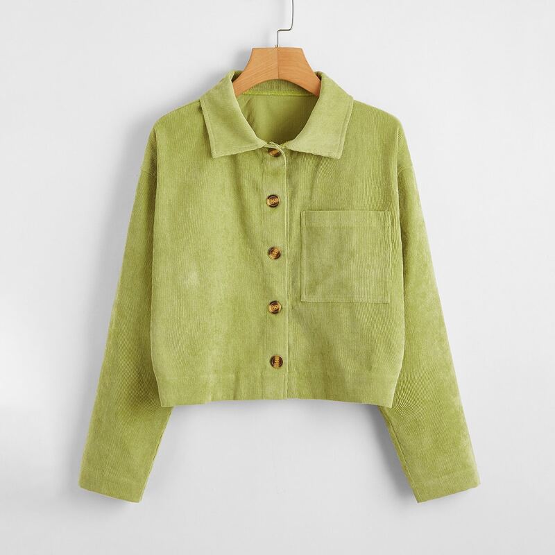 

Single Breasted Corduroy Jacket, Lime green