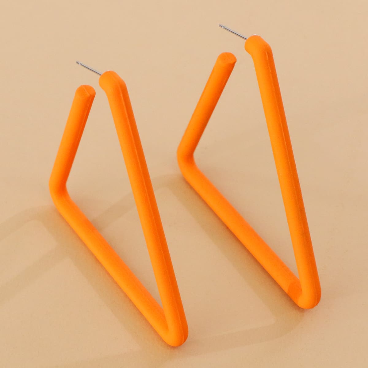 

Cuff Triangle Hoop Earrings, Orange