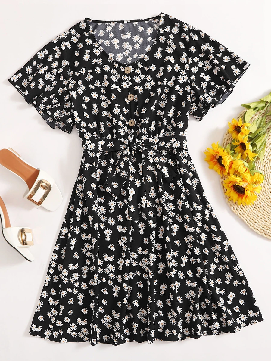 Vestidos Tallas Grandes Cinta Floral Multicolor Bohemio - Multicolor - Ver 1