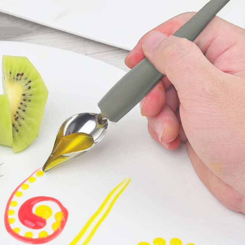 

1pc Fountain Pen Design Sauce Spoon, Multicolor