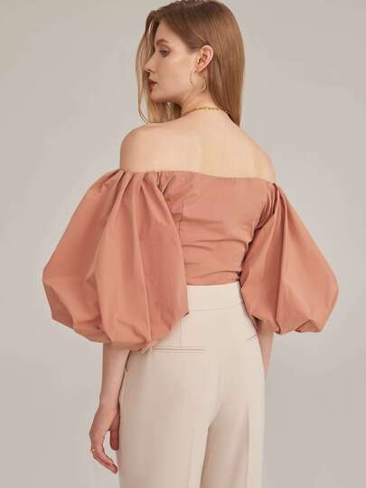 OFF SHOULDER PUFF SLEEVE TOP