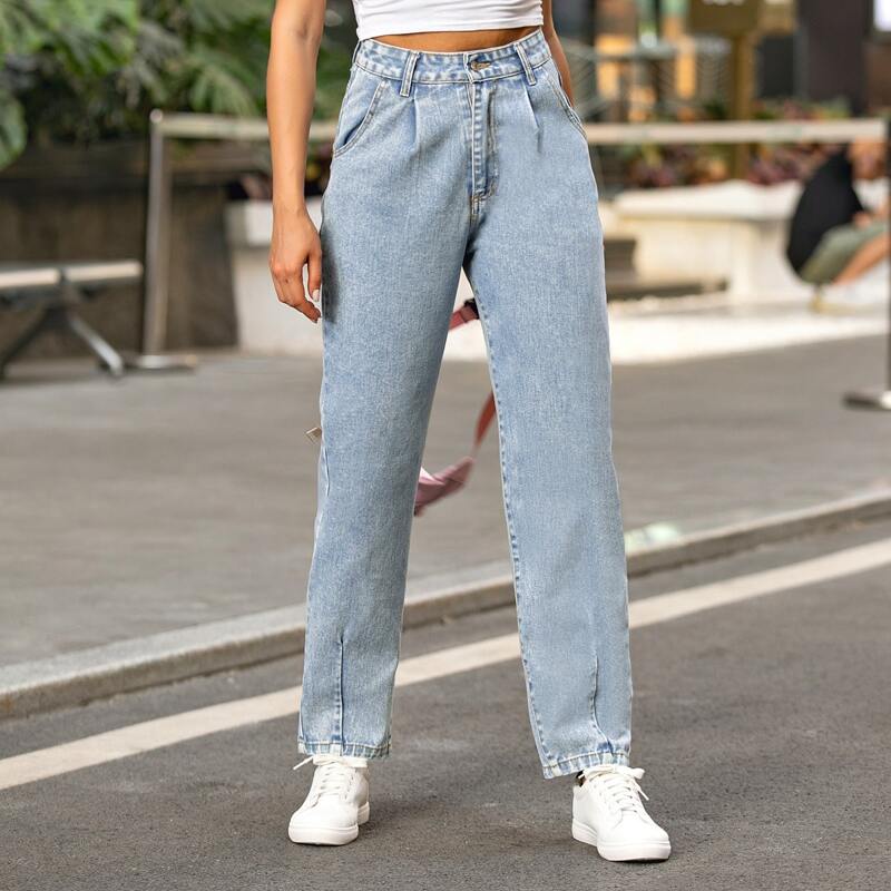 

Sun And Moon Embroidery Seam Jeans, Light wash
