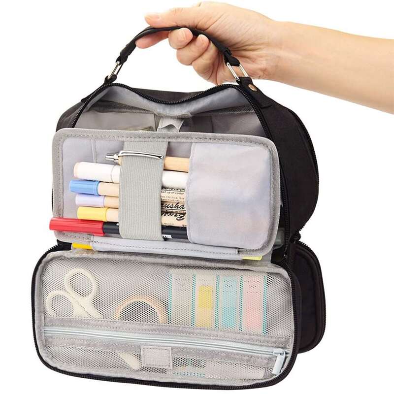 

1pc Large Pencil Bag, Black