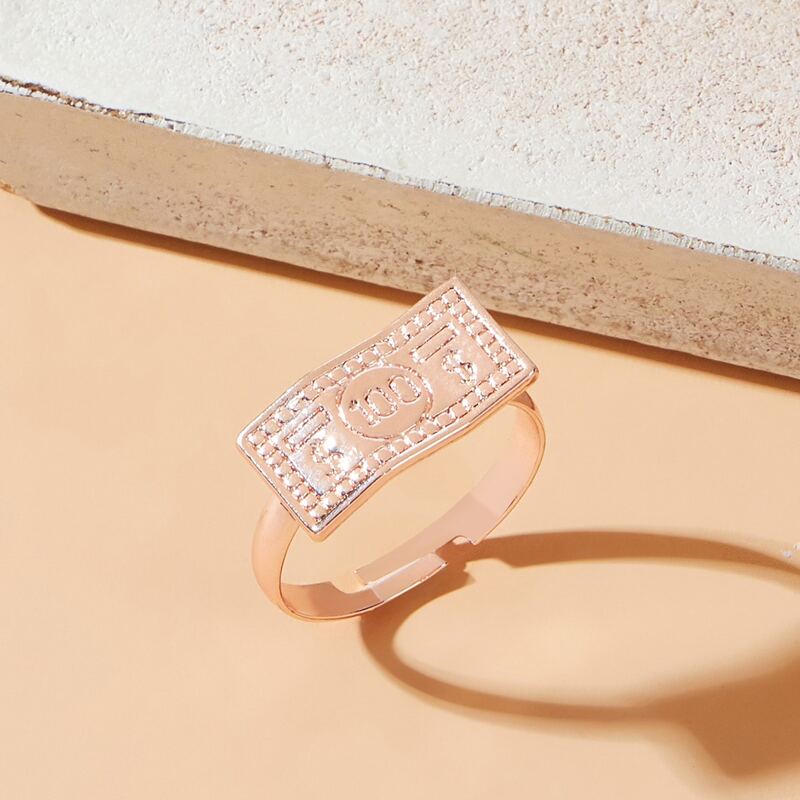 

1pc Dollar Ring, Gold