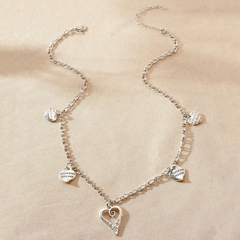

Heart Pendant Necklace, Silver
