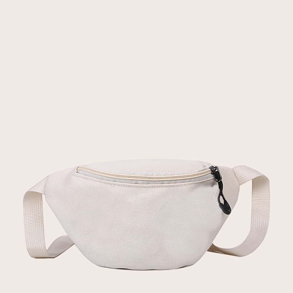 

Zip Front Fanny Pack, Beige