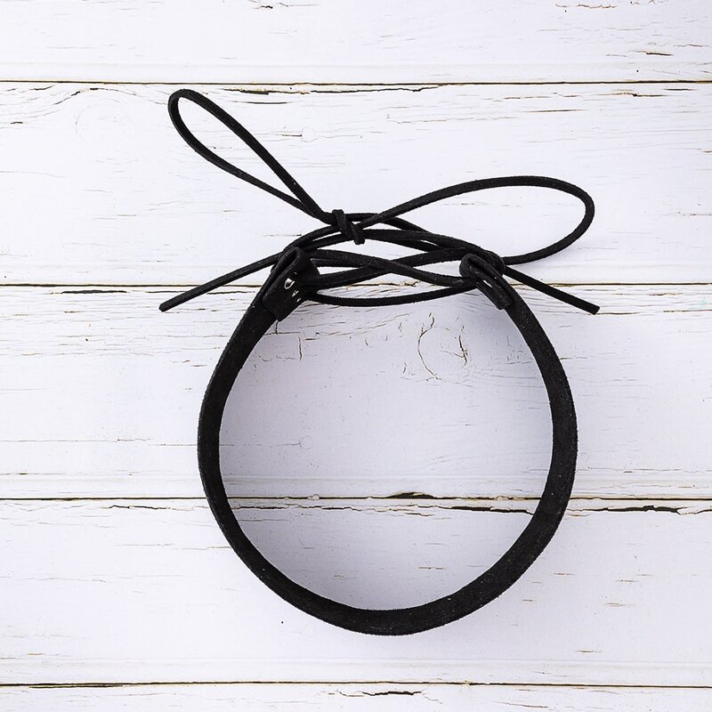 

1pc Lace Up Choker, Black