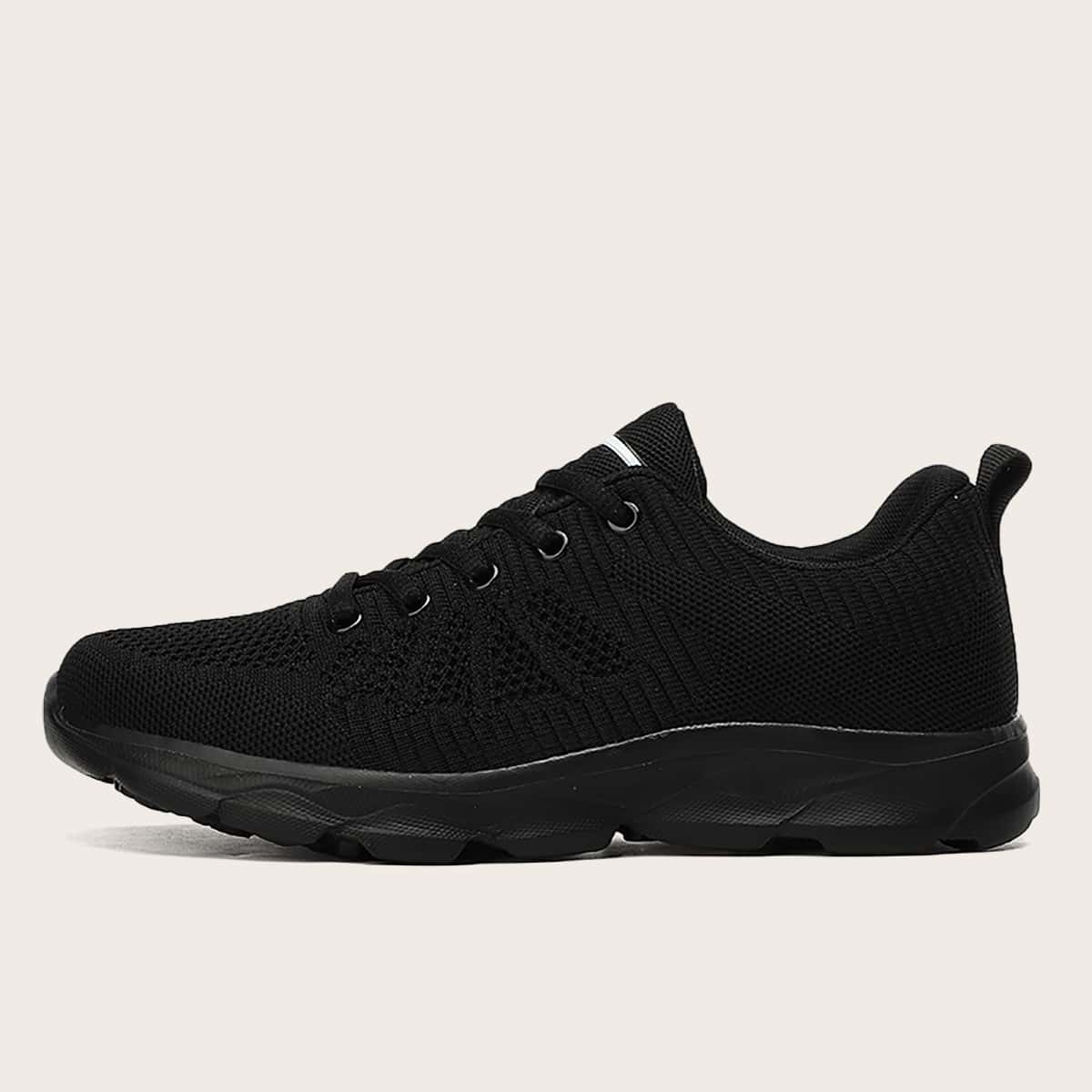 

Lace-up Decor Wide Fit Sneakers, Black