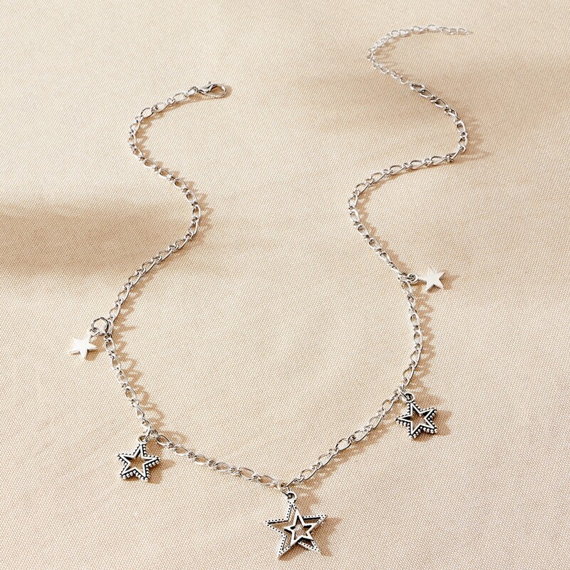 

Star Chain Necklace, Silver