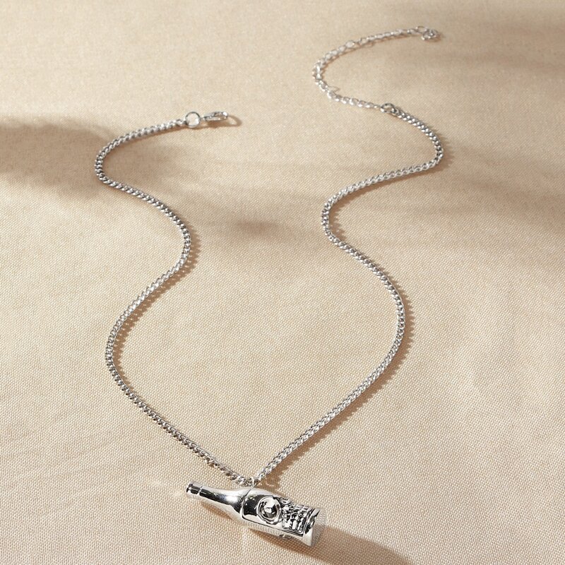 

Skeleton Bottle Pendant Necklace, Silver