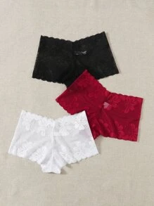 3pack Sexy Lace Panty Set Lingerie - Multicolor - View 2