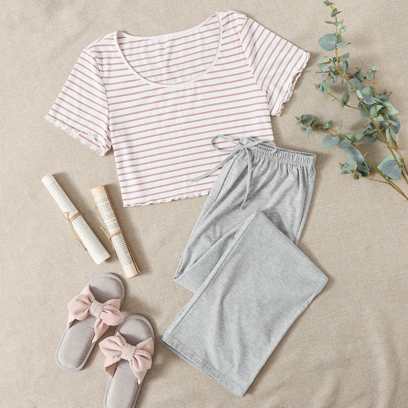

Lettuce Trim Stripe PJ Set, Multicolor