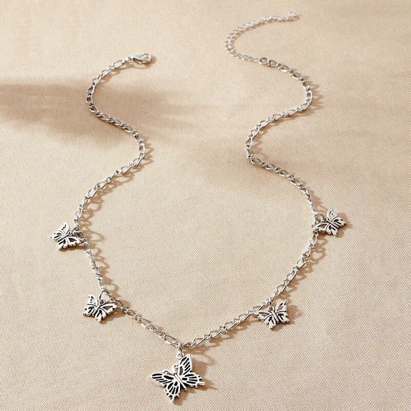 

Butterfly Chain Necklace, Silver