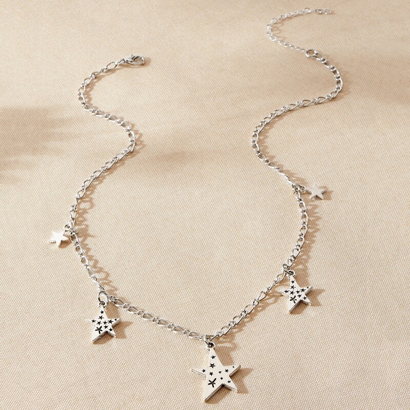 

Star Chain Necklace, Silver