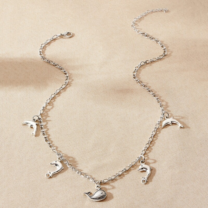

Dolphin Chain Necklace, Silver