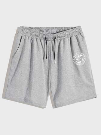 Guys Letter Graphic Sweat Shorts 7''