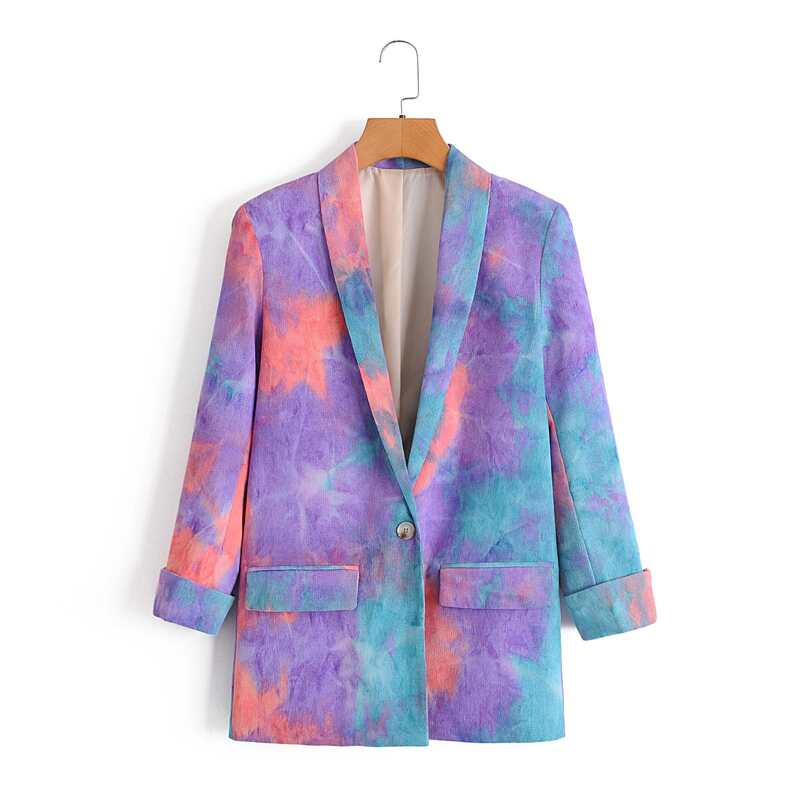 

Tie Dye Shawl Collar Blazer, Multicolor
