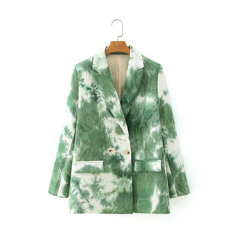 

Double Button Tie Dye Blazer, Green