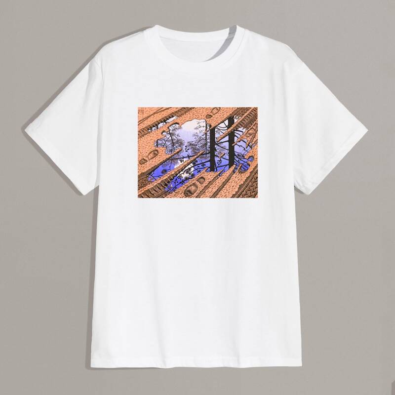 

Guys White Graphic Tee