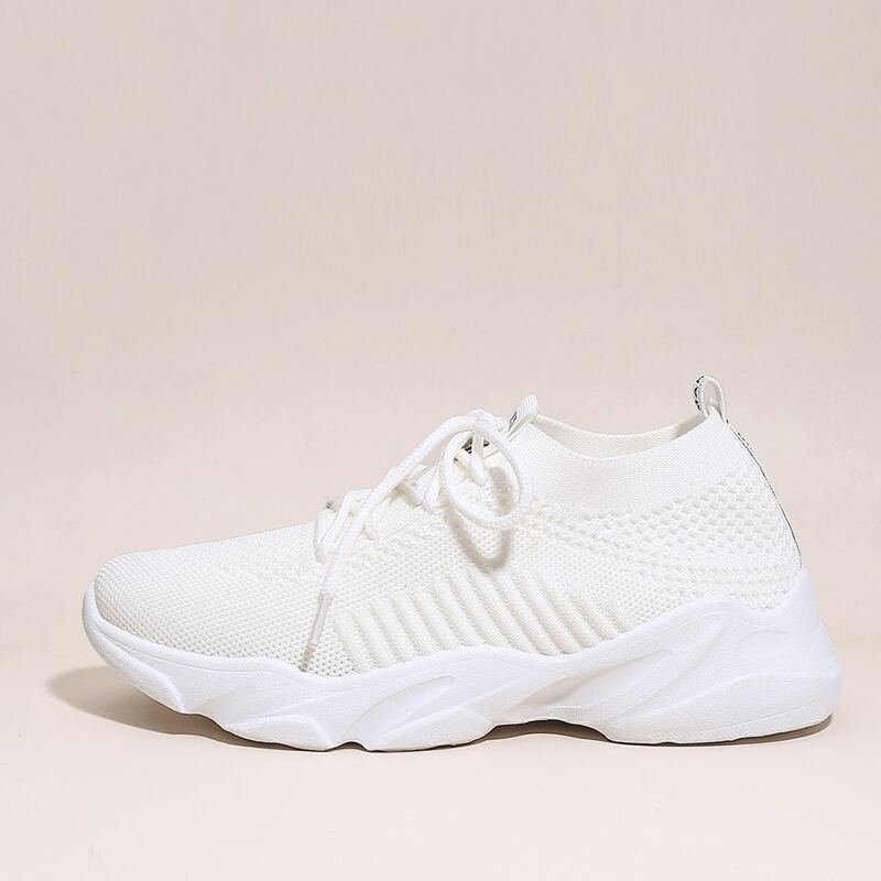 

Lace-up Decor Wide Fit Sneakers, White