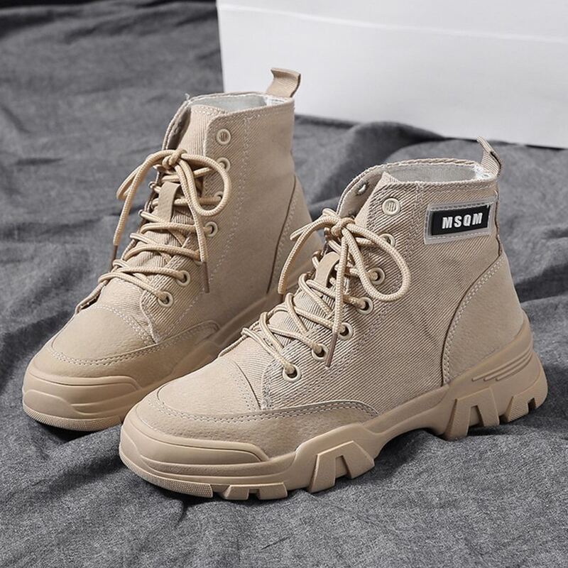 

Letter Patch Combat Boots, Khaki