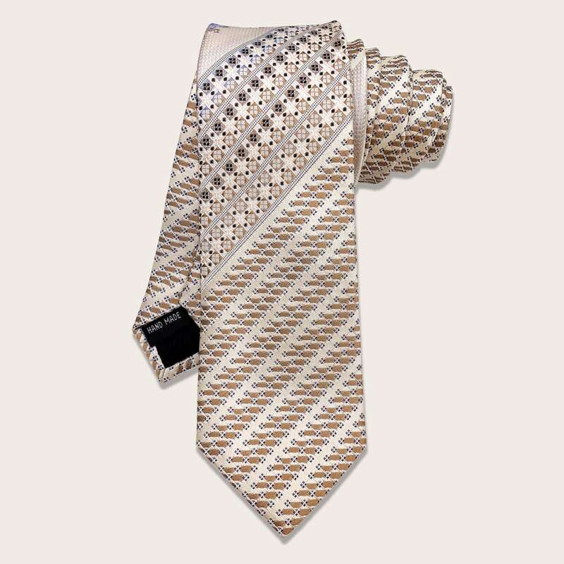 

Guys Plaid Pattern Tie, Apricot