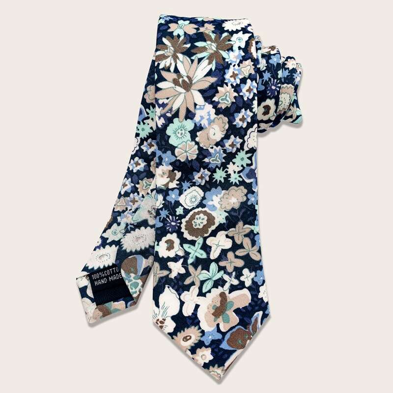 

Guys Floral Pattern Tie, Blue