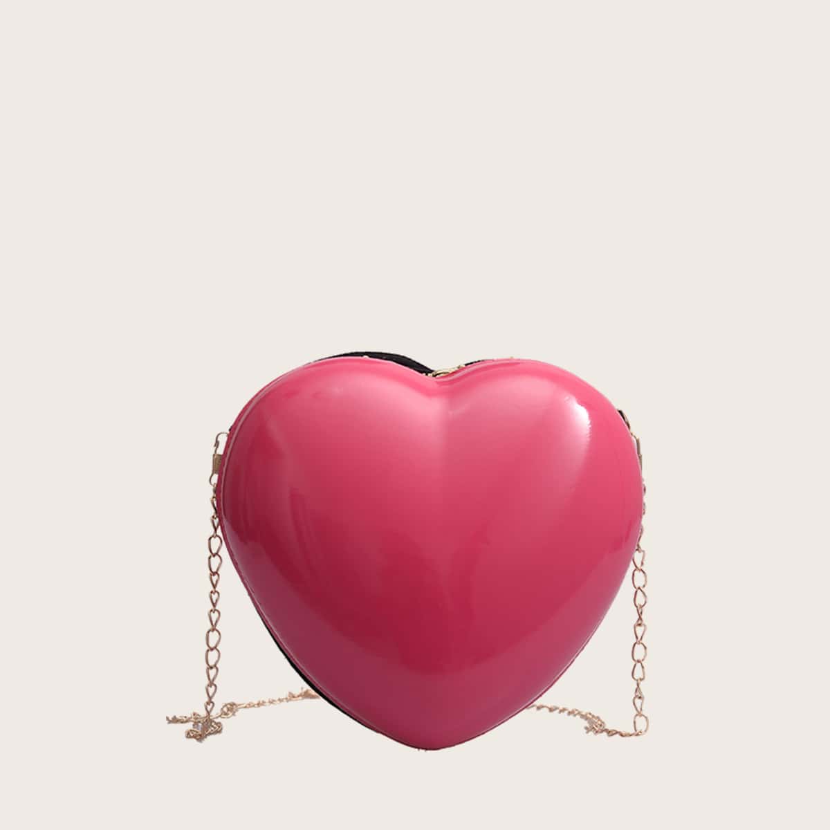 

Heart Chain Crossbody Bag, Pink