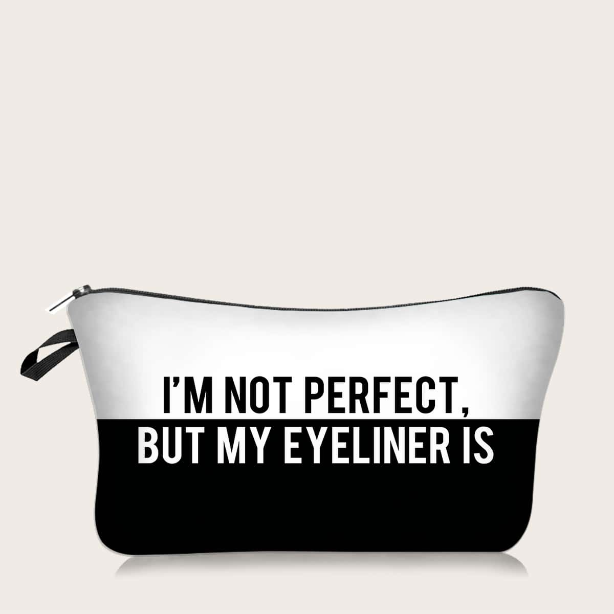

1pc Slogan Graphic Makeup Bag, Multicolor