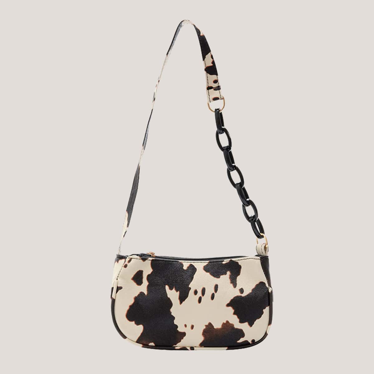 

Cow Print Baguette Bag, Multicolor