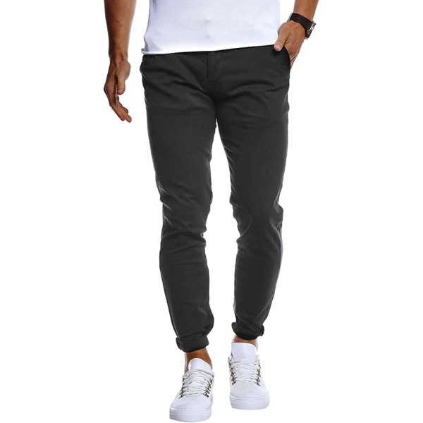 

Men Solid Slant Pocket Pants, Black