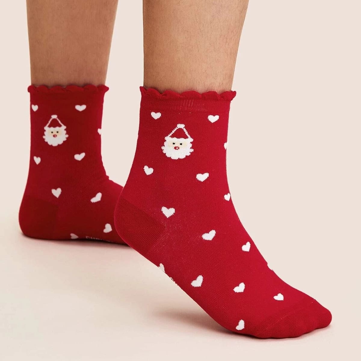 

Santa Claus Pattern Socks, Red