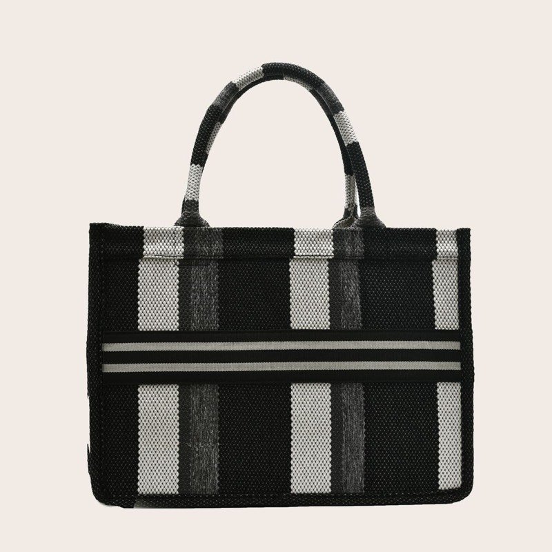 

Colorblock Satchel Bag, Black