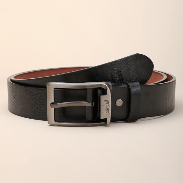 

Men Metal Buckle PU Belt, Black