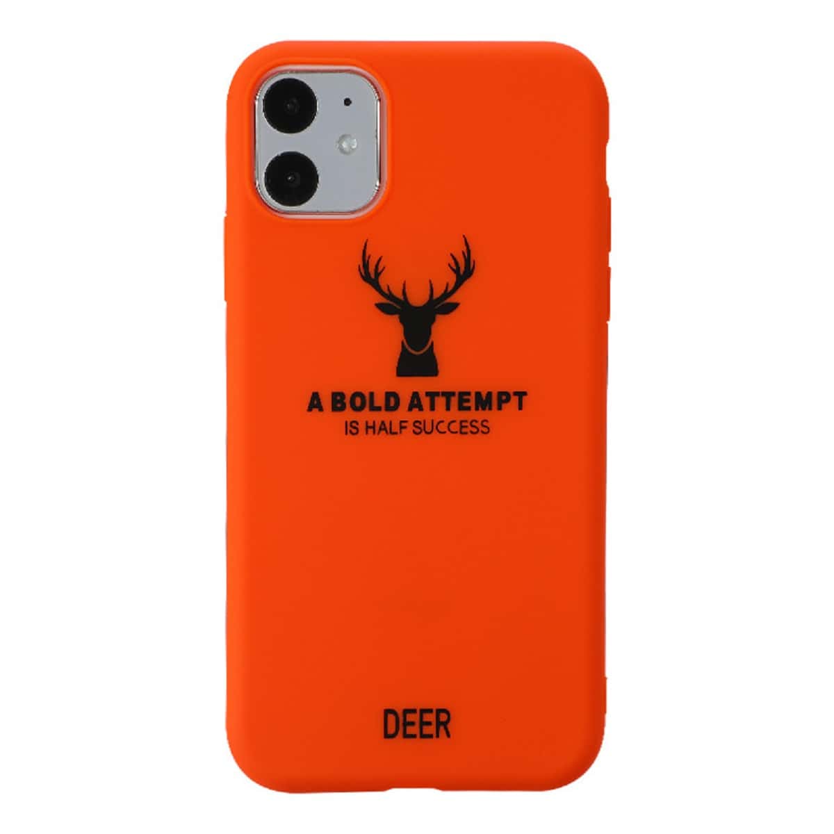 

Deer & Slogan iPhone Case, Orange neon