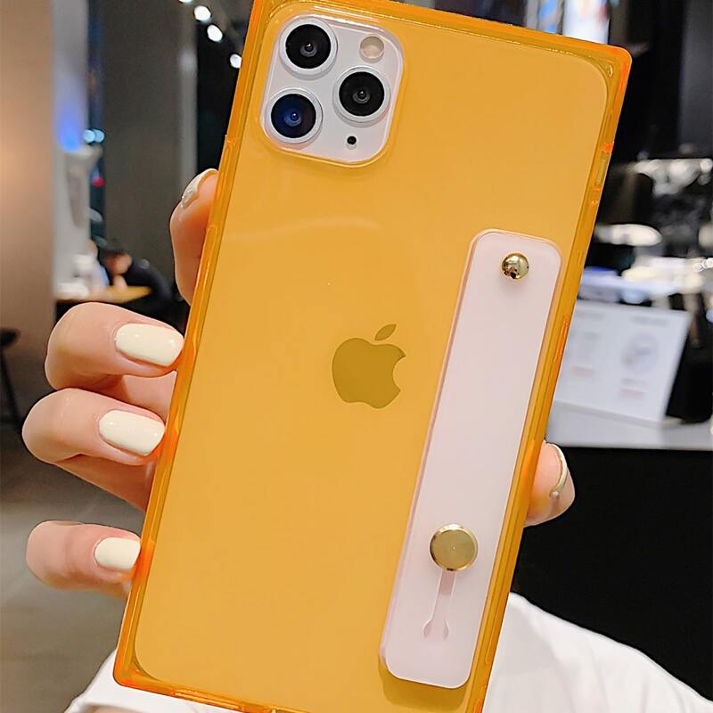 

Hand Strap Clear iPhone Case, Orange clear