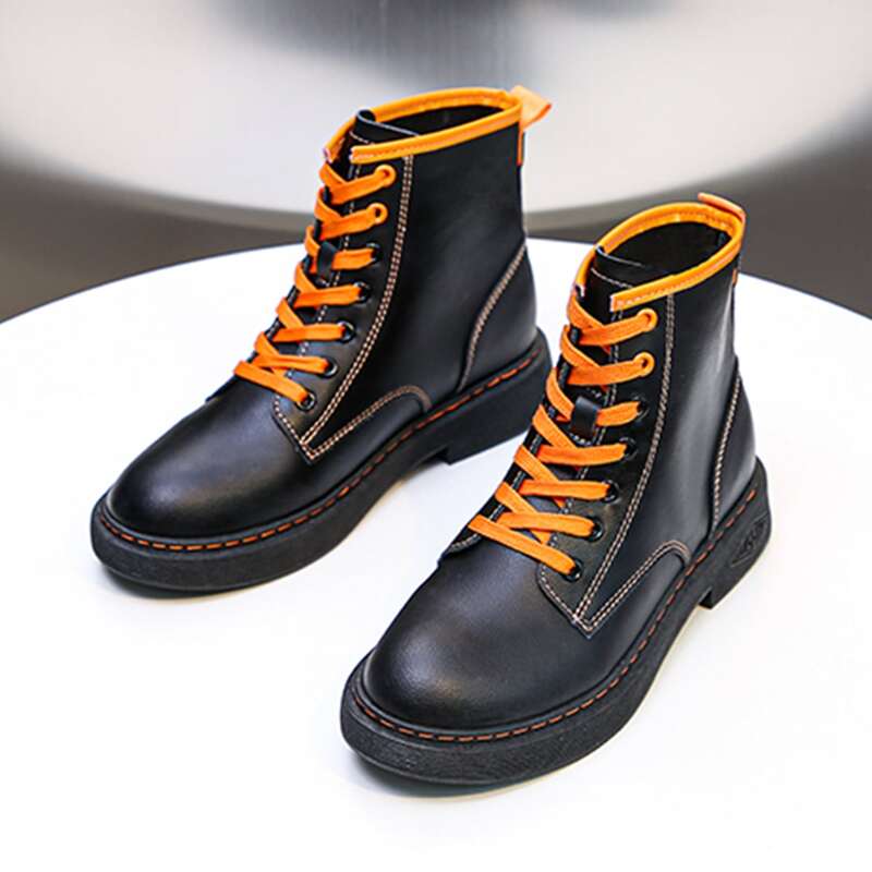 

Lace-up Combat Boots, Black