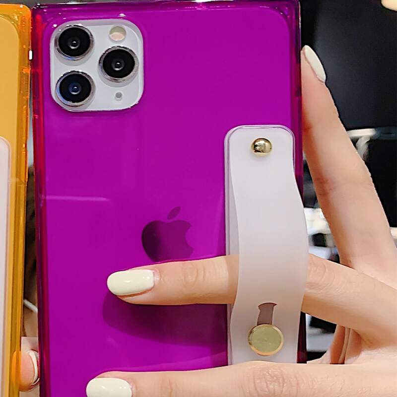 

Hand Strap Clear iPhone Case, Purple clear