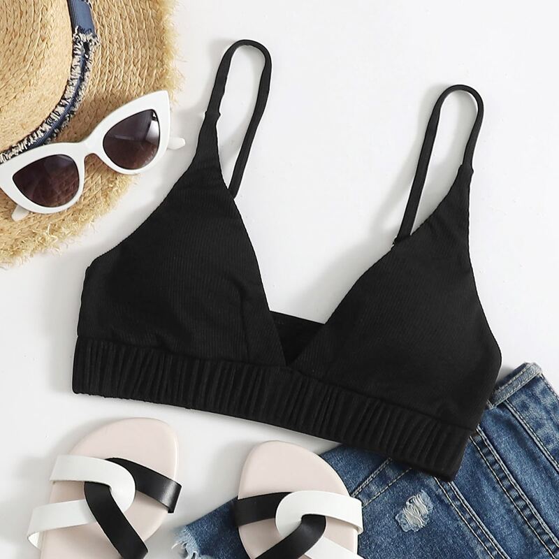

Rib Bikini Top, Black