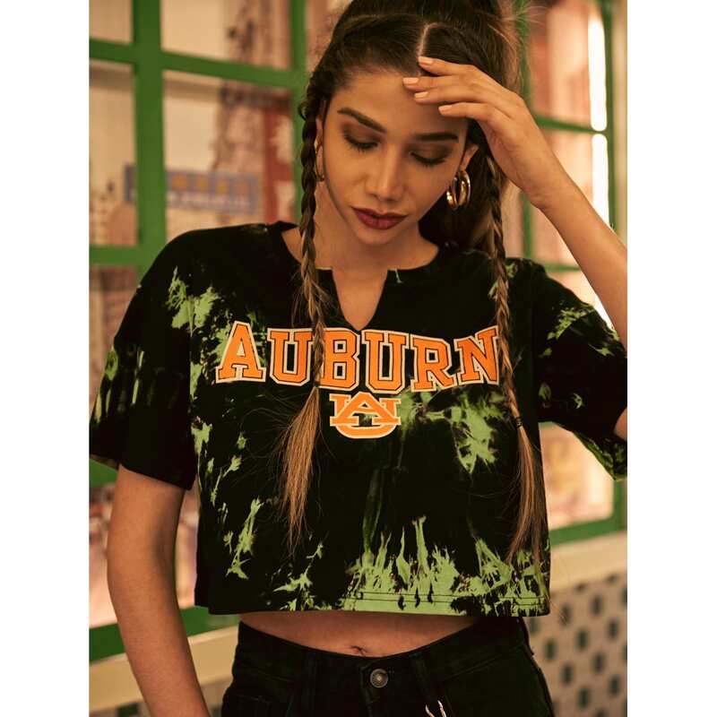 

Letter Graphic Tie Dye Tee, Black
