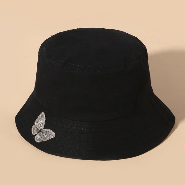 

Butterfly Mesh Bucket Hat, Black