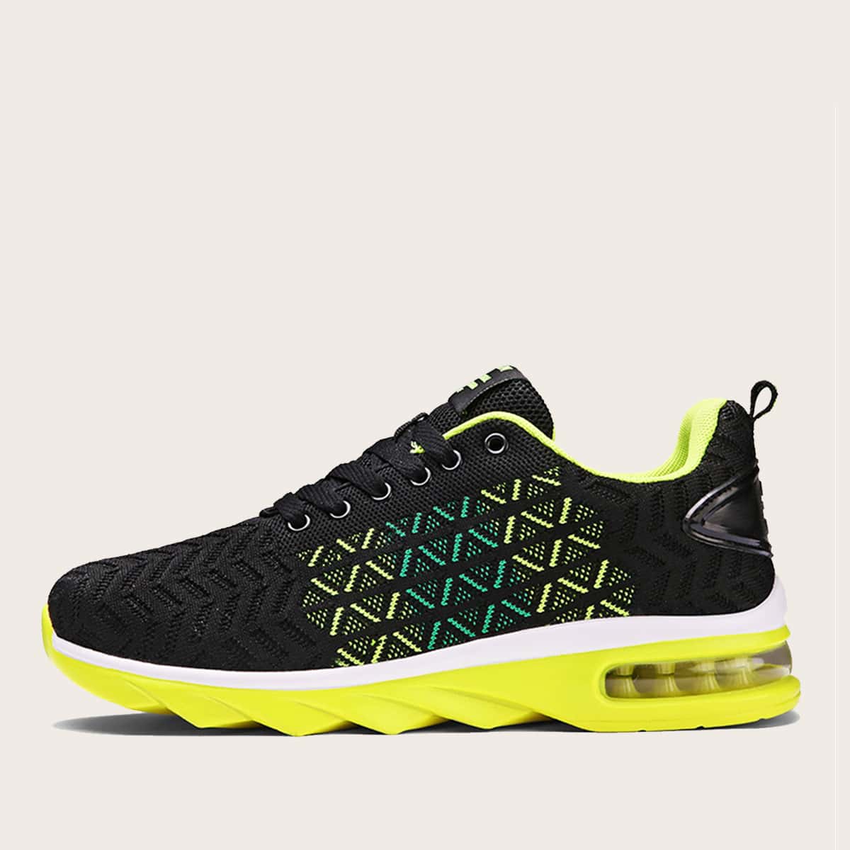 

Guys Lace-up Front Air Cushion Sneakers, Black