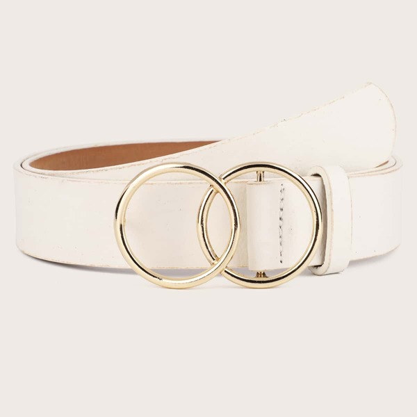 

Double O-ring Buckle Belt, White