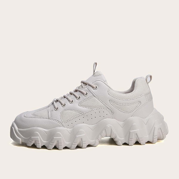 

Men Lace-up Front Chunky Sneakers, Beige