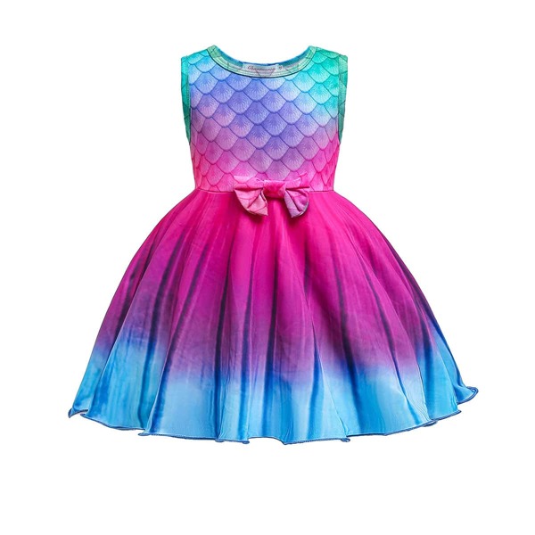 

Toddler Girls Fish Scale Print Ombre Dress, Multicolor