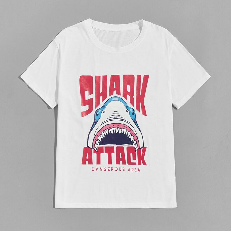 

Guys Shark Graphic Tee, White
