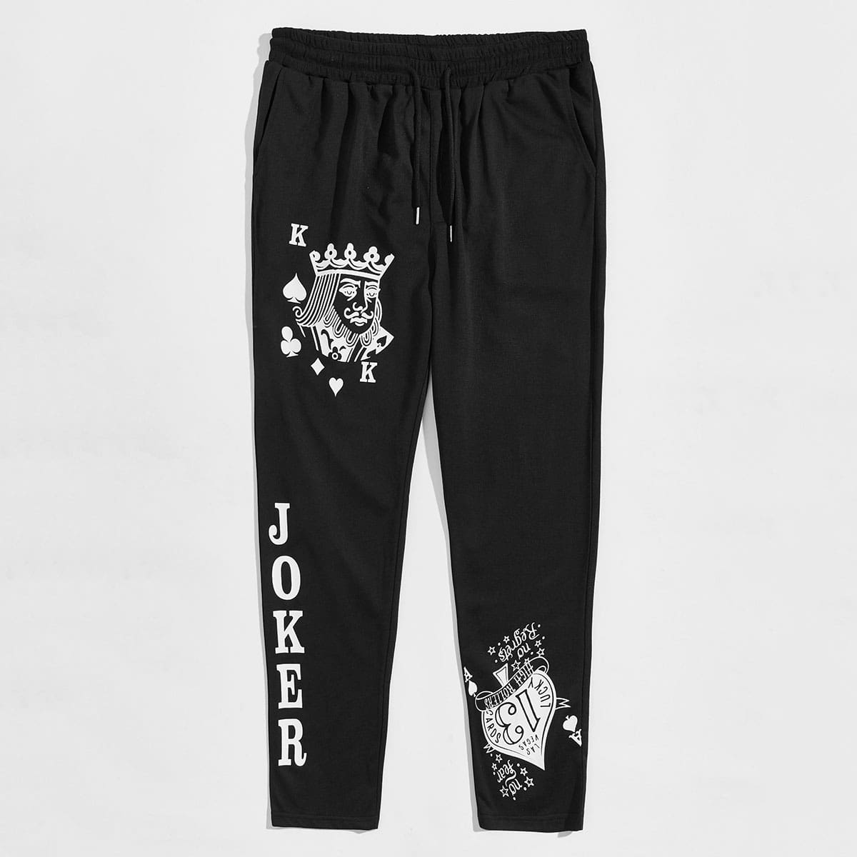 

Guys Letter Graphic Sweatpants, Black